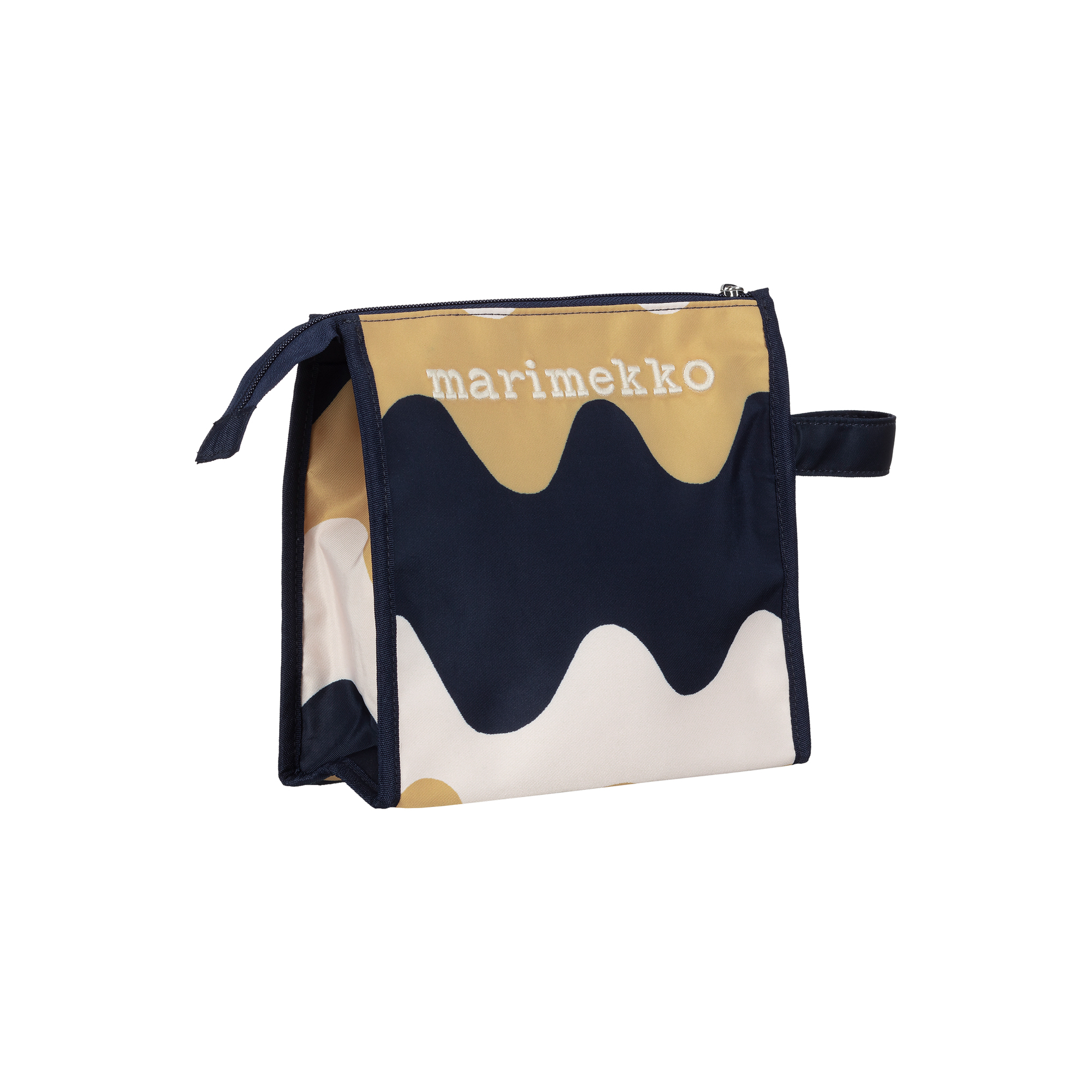 Marimekko - Nuuka Pikku Lokki Cosmetic bag 20 x 19 x 8 cm, dark blue / beige