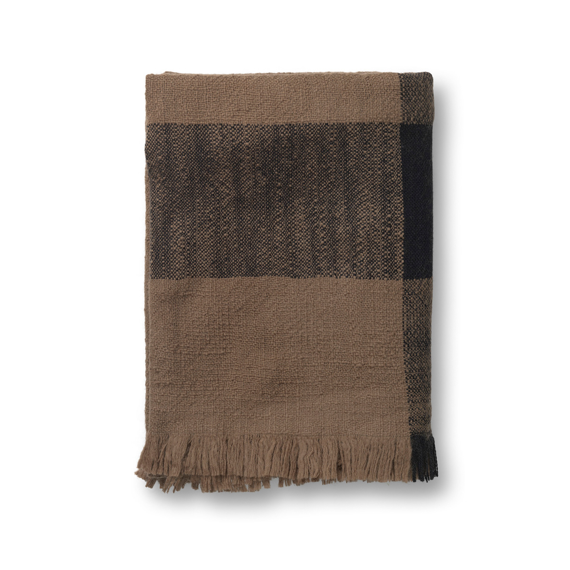 ferm Living - Dry Wool blanket, sugar kelp / black